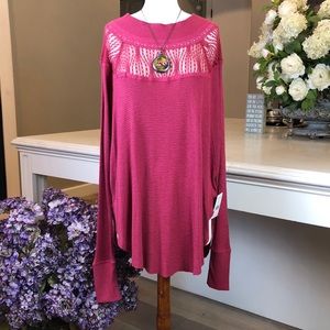 NWT Free People Cranberry Long Sleeve Tunic